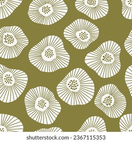 Seamless abstract hand drawn floral pattern. Vector Illustration