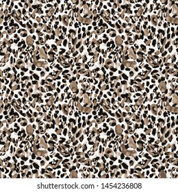 Seamless Abstract Hand Drawn Geometric Shapes Vector Pattern Leopard Cheetah Animal Skin Background