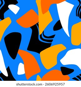 Seamless abstract hand drawn geometric pattern. Vector Illustration.