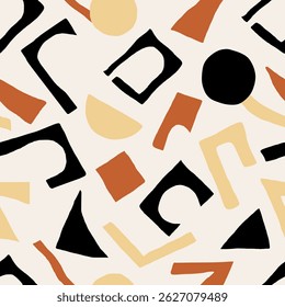 Seamless abstract hand drawn geometric pattern. Vector Illustration.