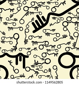 Seamless abstract hand drawn handphone or mobilephone, artistic for graphic design, catalog, textile or texture printing & background. Vector artwork.