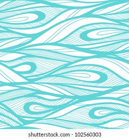 Seamless abstract hand drawn pattern, waves background.