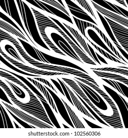 Seamless abstract hand drawn pattern, waves background.