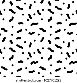 seamless abstract hand drawn pattern of curves and points