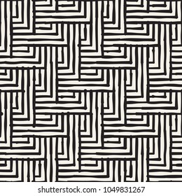 Seamless abstract hand drawn pattern. Vector freehand lines background texture. Ink brush strokes simple geometric design.