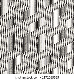 Seamless abstract hand drawn pattern. Vector freehand lines background texture. Ink brush strokes simple geometric design.