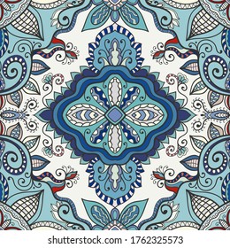 Seamless abstract hand drawn pattern. Decorative stylized floral background. Tribal ethnic ornate decor, geometric doodle seamless texture for wallpaper, pattern fills, web page background