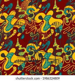 Seamless abstract hand drawn pattern fot texture, textile, prints