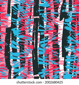 Seamless abstract hand drawn pattern with brush strokes for wallpaper, furniture fabric, textile.