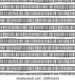 Seamless abstract hand drawn pattern. Black and white. Vector illustration