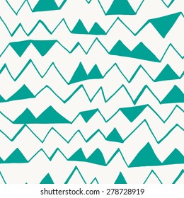 Seamless abstract hand drawn pattern zig zag. Vector illustration