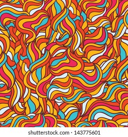 Seamless abstract hand drawn wave pattern