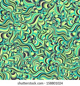 Seamless abstract hand drawn waves pattern, wavy background, seamless pattern