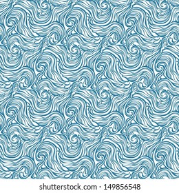 Seamless abstract hand-drawn curly pattern with waves and swirls-model for design of gift packs, patterns fabric, wallpaper, web sites, etc.
