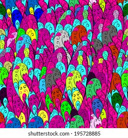Seamless abstract hand-drawn doodles pattern, wavy background. Seamless pattern can be used for wallpaper, pattern fills, web page background,surface textures. Gorgeous seamless floral background 