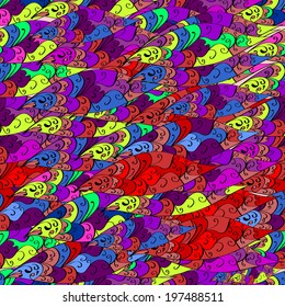 Seamless abstract hand-drawn doodles pattern, wavy background. Seamless pattern can be used for wallpaper, pattern fills, web page background,surface textures. Gorgeous seamless floral background 