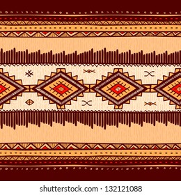 Seamless abstract hand-drawn ethno pattern, tribal background. Seamless pattern can be used for wallpaper, web page background, others.Vintage vector tribal texture.