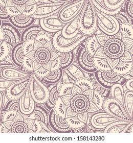 Seamless abstract hand-drawn floral pattern.