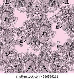 Seamless abstract hand-drawn floral pattern. Seamless pattern for Wallpaper, pattern fills, background, congratulations.