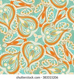 Seamless abstract hand-drawn floral  pattern. Seamless pattern can be used for wallpaper, pattern fills, web page background,surface textures. 