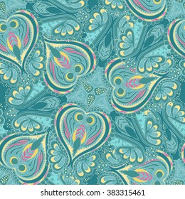 Seamless abstract hand-drawn floral  pattern. Seamless pattern can be used for wallpaper, pattern fills, web page background,surface textures. 