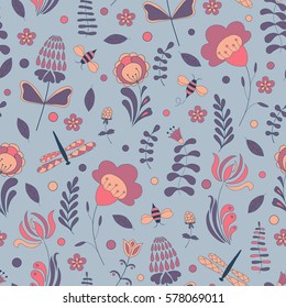 Patrón floral abstracto y sin fisuras