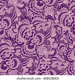 Seamless abstract hand-drawn floral pattern. Ethnic, Eastern, fabulous, tropical motifs. Seamless pattern for Wallpaper, pattern fills, background, congratulations.