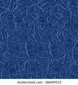 Seamless abstract hand-drawn  leaves pattern. Seamless pattern can be used for wallpaper, packing, pattern fills, web page background,surface textures.