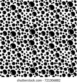 Seamless abstract hand-drawn pattern with black drops
