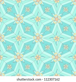Seamless abstract hand-drawn pattern. Seamless pattern can be used for wallpaper, pattern fills, web page background,surface textures. Floral geometrical textile background