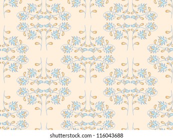 Seamless abstract hand-drawn pattern. Seamless pattern can be used for wallpaper, pattern fills, web page background,surface textures. Abstract seamless floral background