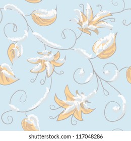 Seamless abstract hand-drawn pattern. Seamless pattern can be used for wallpaper, pattern fills, web page background,surface textures. Floral textile background