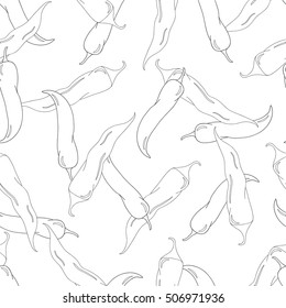 Seamless abstract hand-drawn pattern with chili peppers. Can be used for wallpaper, pattern fills, web page background,surface textures and page for antistress coloring