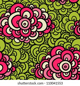 seamless abstract hand-drawn pattern, clouds background. Seamless background with clouds. Vector illustration.