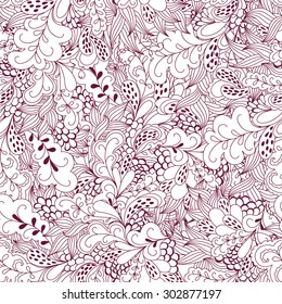 Seamless abstract hand-drawn pattern, colorful floral background. Seamless pattern can be used for wallpaper, pattern fills, web page background, surface textures. 