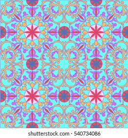 Seamless abstract hand-drawn pattern. Decorative stylized floral seamless background. Tribal ethnic ornate decoration. Arabic, islamic, indian, turkish ornament. Geometric doodle seamless texture
