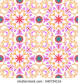 Seamless abstract hand-drawn pattern. Decorative stylized floral seamless background. Tribal ethnic ornate decoration. Arabic, islamic, indian, turkish ornament. Geometric doodle seamless texture