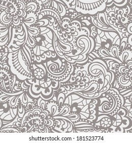 Seamless abstract hand-drawn pattern. Gorgeous floral background. Vector illustration.