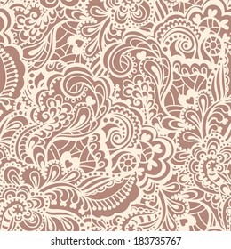 Seamless abstract hand-drawn pattern. Gorgeous floral background. Vector illustration.