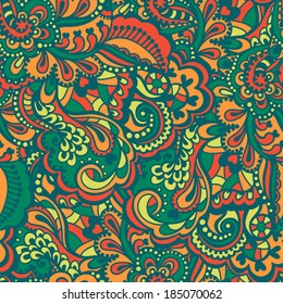 Seamless abstract hand-drawn pattern. Gorgeous seamless floral background. Vector illustration.