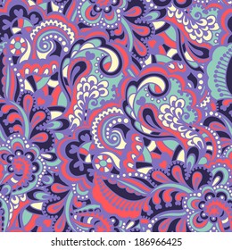 Seamless abstract hand-drawn pattern. Gorgeous seamless floral background. Vector illustration.