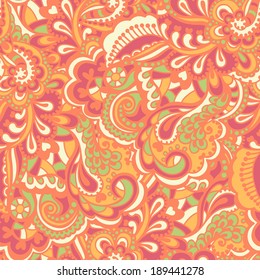 Seamless abstract hand-drawn pattern. Gorgeous seamless floral background. Vector illustration.