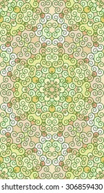 Seamless abstract hand-drawn pattern in mono line style. It may be used for wallpaper, pattern fills, web page background, wrapping paper textured. Background in warm tones.