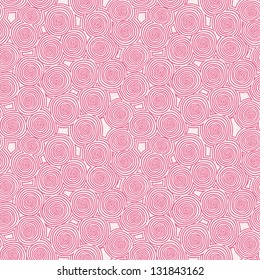 Seamless abstract hand-drawn pattern with pink spirals. Vector illustration