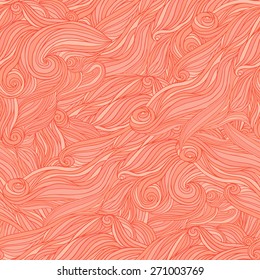 Seamless abstract hand-drawn pattern, tangle wavy hair background