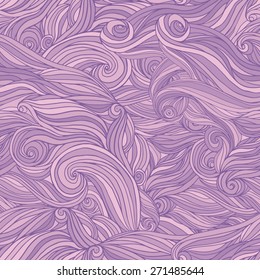 Seamless abstract hand-drawn pattern, tangle wavy hair background
