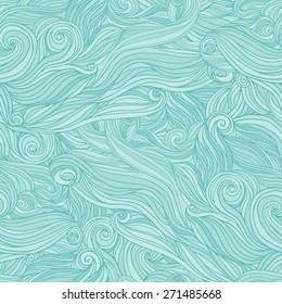 Seamless abstract hand-drawn pattern, tangle wavy hair background