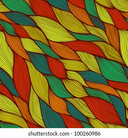 seamless abstract hand-drawn pattern, waves background