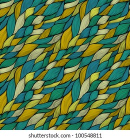 seamless abstract hand-drawn pattern, waves background