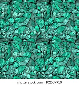 seamless abstract hand-drawn pattern, waves background.(seamlessly tiling).Seamless pattern can be used for wallpaper, pattern fills, web page background.